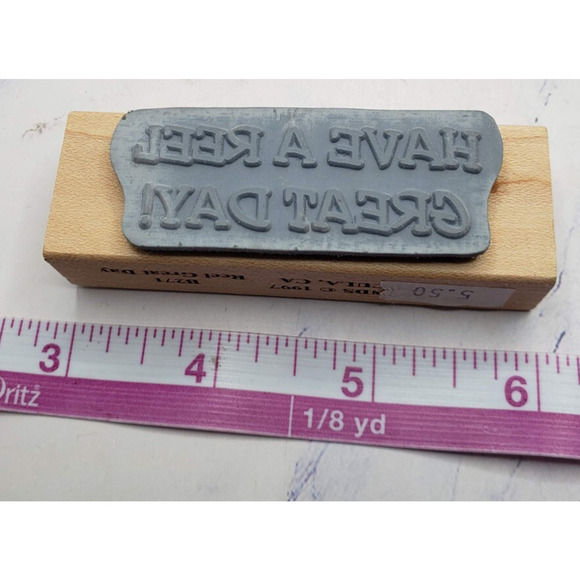 Lot of 7 Inspirational Phrases and Expressions Wood Mounted Rubber Stamps - Picture 7 of 15